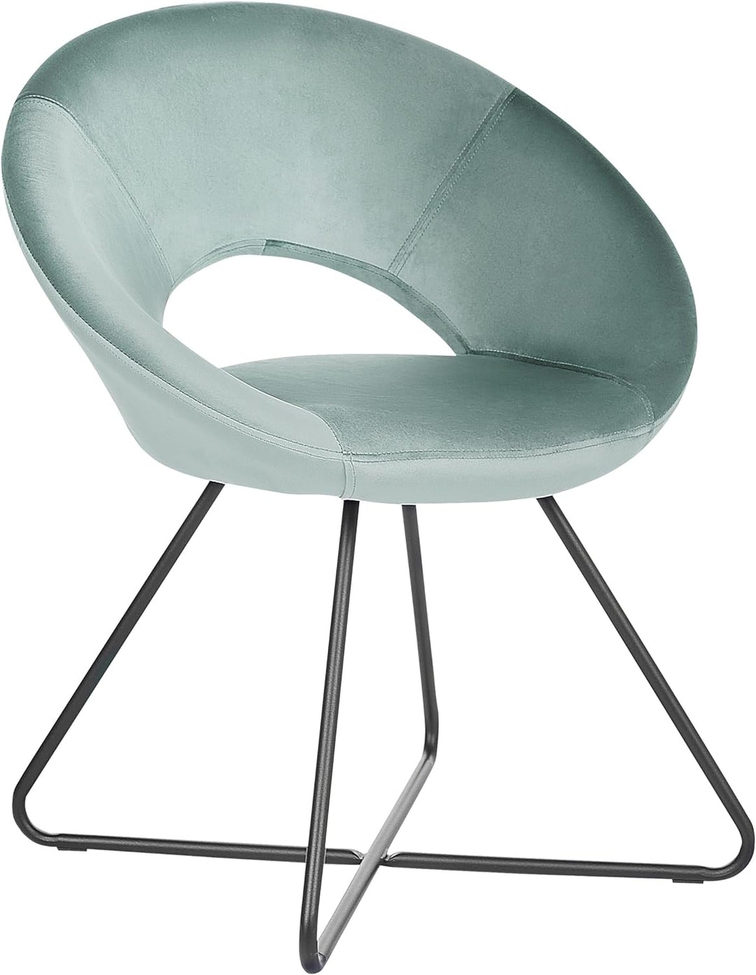 Sessel rund Samt grün mit schwarzem Metallgestell Kufen Glamourös Retro Rachel