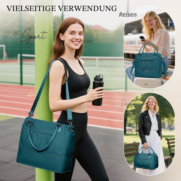 SEAFEW Reisetasche 24L, 40x30x20 Ryanair Handgepäck Tasche für Flugzeug Weekender Sporttasche Damen
