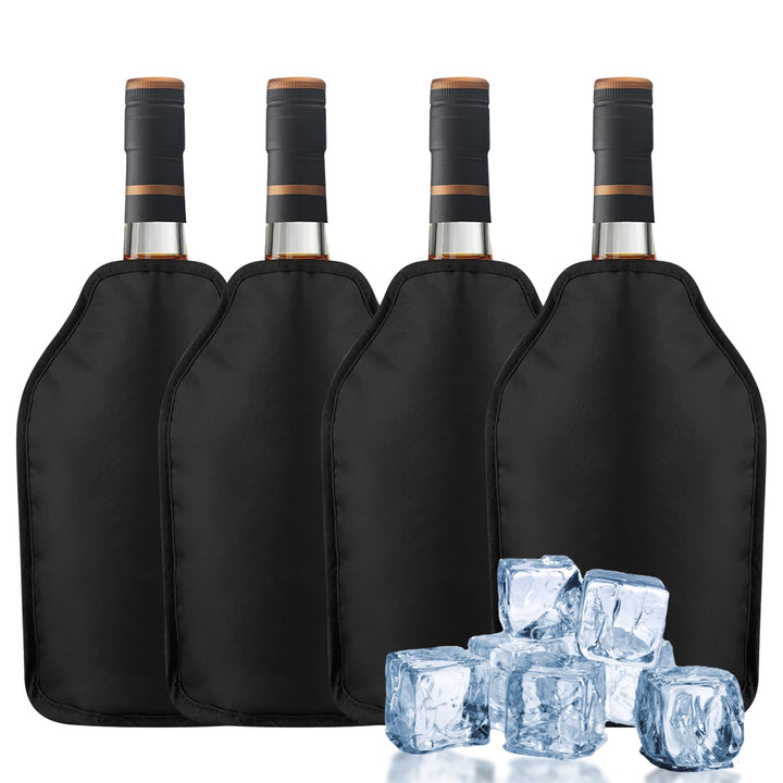 Weinkühler Manschette 4er Set, Kühlmanschette Wein, Flaschenkühler für Unterwegs, Kühlmanschette für