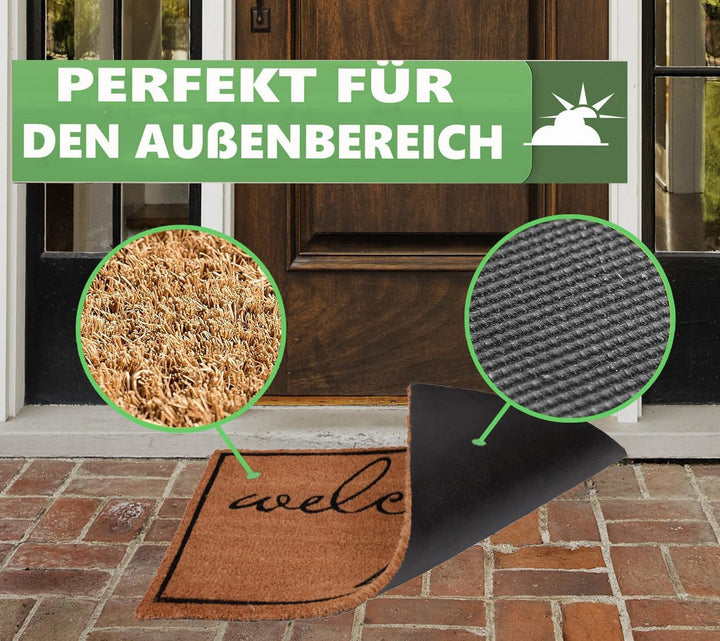 Betz Kokosmatte aus 100% Kokos -Fussmatte - Fussabstreifer –Schmutzfangmatte Grösse 45 cm x 75 cm x