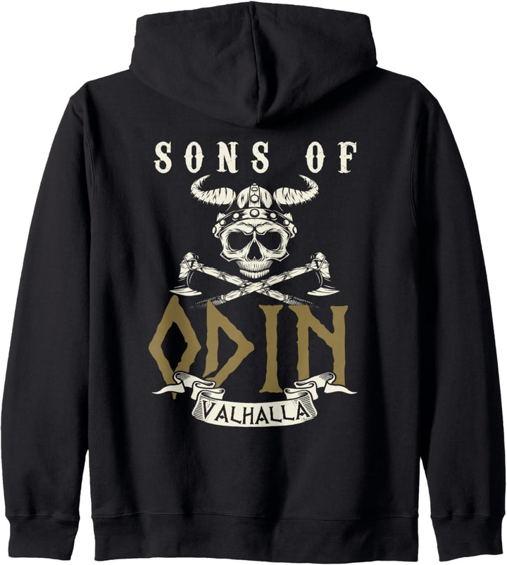 Sons Of Odin Valhalla Wikinger Spruch Kapuzenjacke