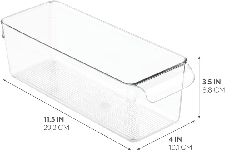 iDesign boîte de rangement à poignée, petit bac plastique pour le placard, le frigo ou le tiroir, ba