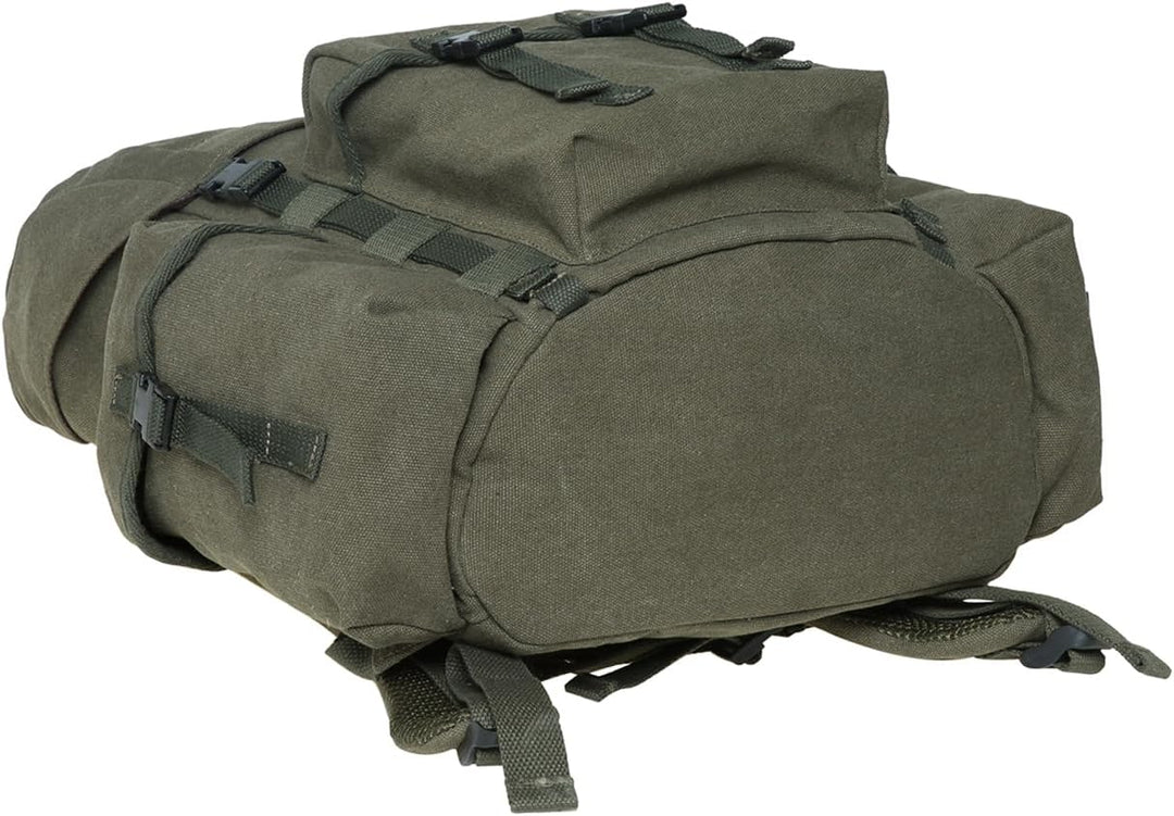 KAUKKO Canvas Retro Rucksack Damen Herren, Vintage Jagdrucksack Wanderrucksack mit 14 Zoll Laptopfac
