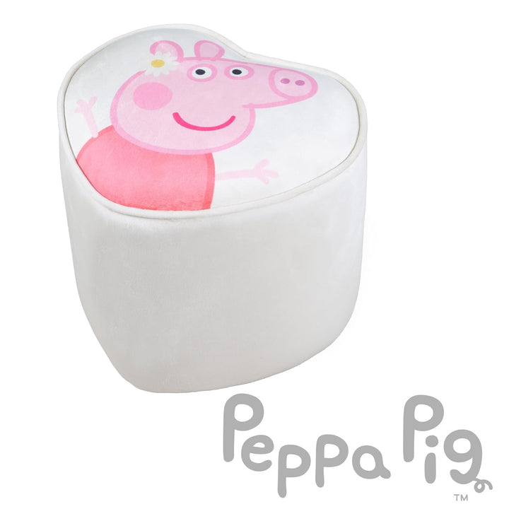 roba Pouf Coeur en Velours pour Chambre Enfant Peppa Pig - Tabouret Solide et Doux - Assise Stable d