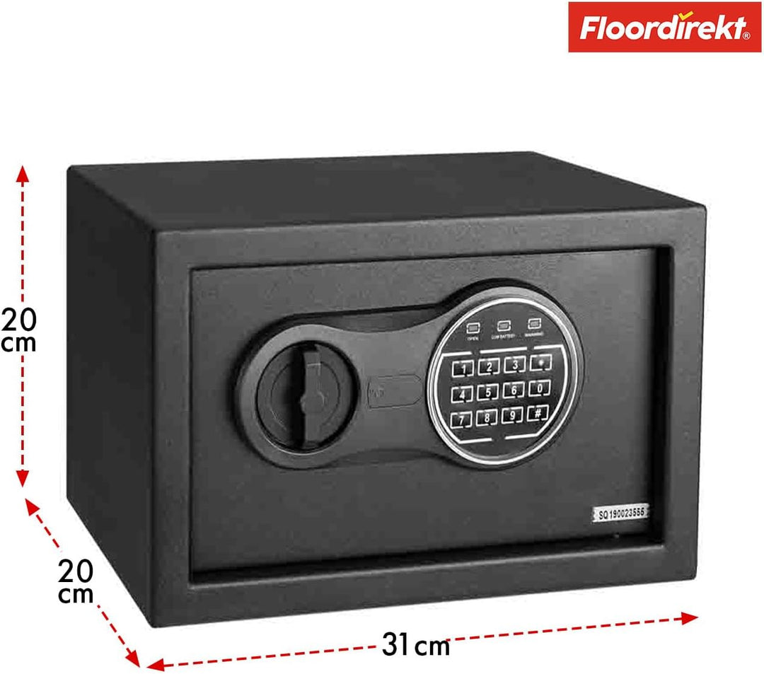 Floordirekt Tresor Grasberg Möbeltresor Safe - 20 x 31 x 20 cm, Anthrazit - elektronisches Zahlensch