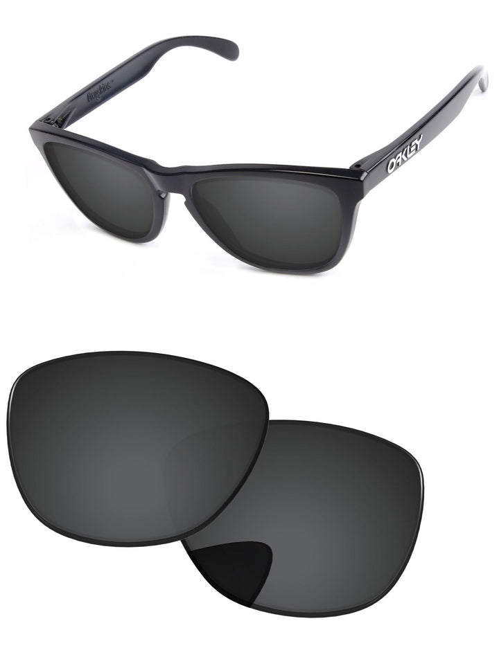 PapaViva Ersatzlinsen für for Oakley Frogskins OO9013 Pro+ Black Grey Polarized