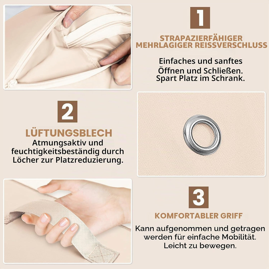 2 Stück Ultra Platzsparender Selbstkomprimierender Organizer, Aufbewahrungstasche für Bettdecken, Gr