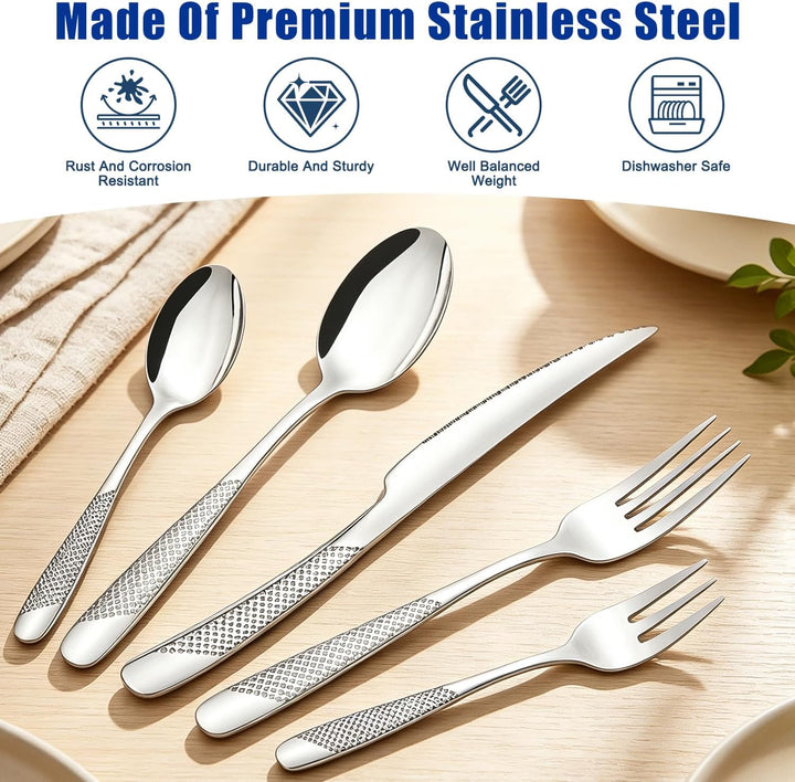 Besteck Set 36-teilig für 6 Personen, Edelstahl Essbesteck