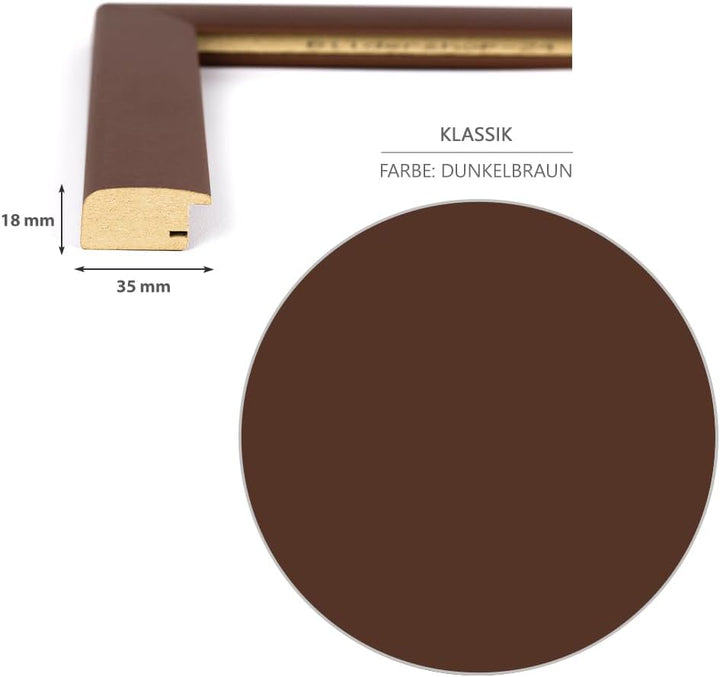 Haak Puzzlerahmen Klassik Braun (matt) 80 X 121 cm (ca. 3000 Teile) Bilderrahmen Rahmen für Puzzle,
