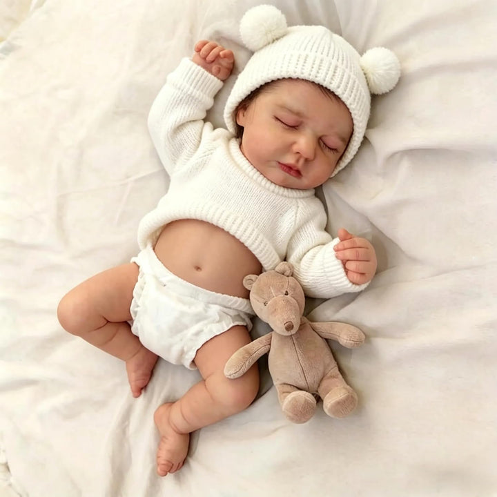 Zero pam Reborn Baby Mädchen,50CM- Reborn Puppe Lebensecht Silikon Baby, Puppen Wie Echt, Realistisc