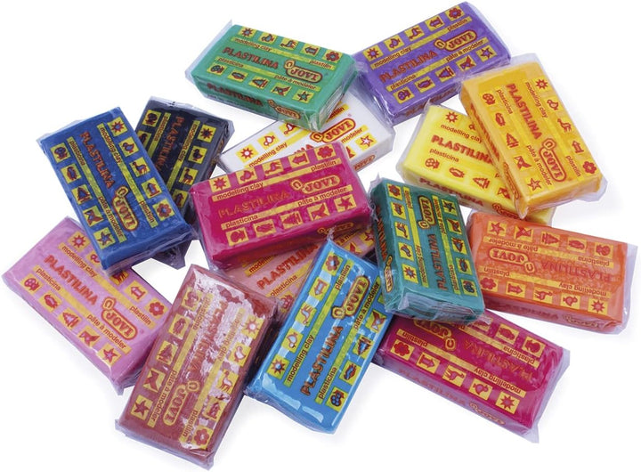 Jovi Plastilin, leicht formbare Modelliermasse für Kinder ab 2 Jahren, 30 Stangen, 15 x 2 Farben, je