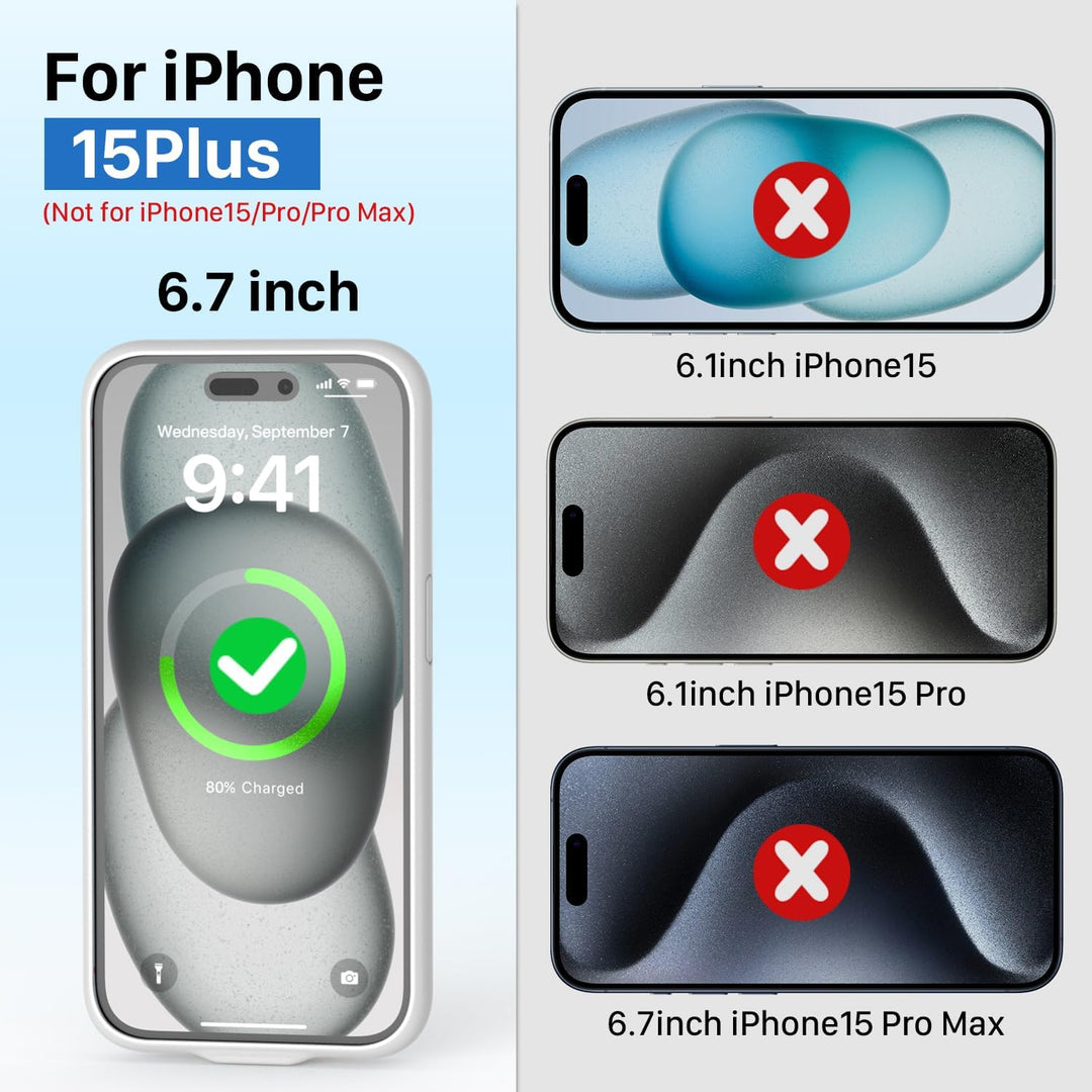 TQTHL Akkuhülle für iPhone 15 Plus, [ 6800mAh ] Zusatzakku Ladehülle Akku hülle Handyhülle,wiederauf