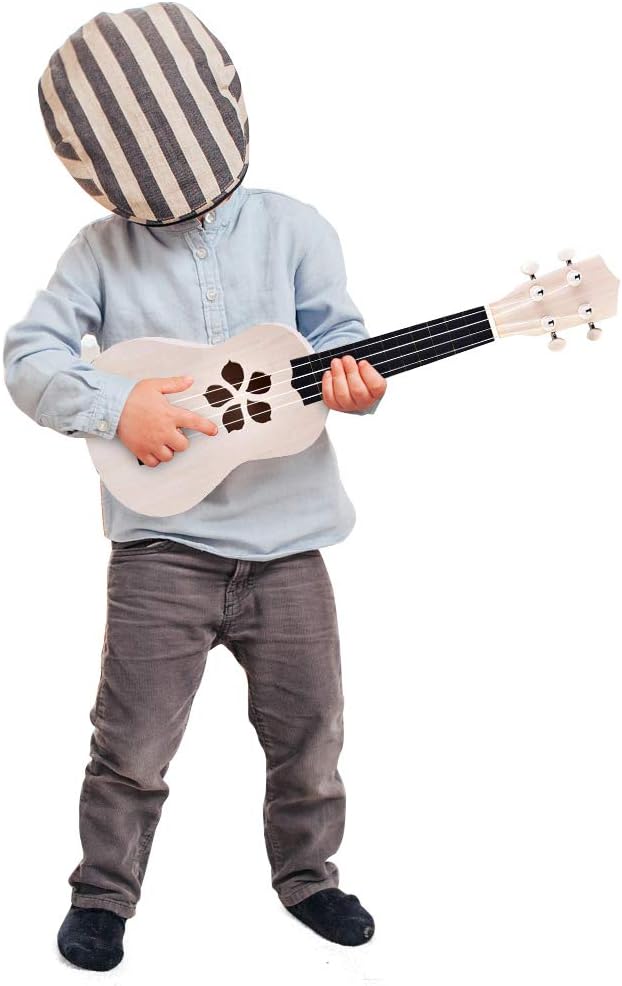 Kinder Ukulele 21 Zoll, Naturholz DIY Ukulele Kit 4-saitige Anfänger Hobby Ukulele Kinder Kindergita