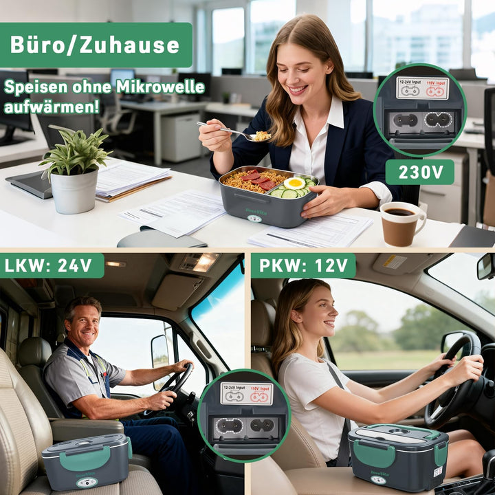 Elektrische Lunchbox 80W Warmhaltebox Für Essen, 1,5L Aufwärmbehälter Für Essen 3-in-1 Electric Lunc