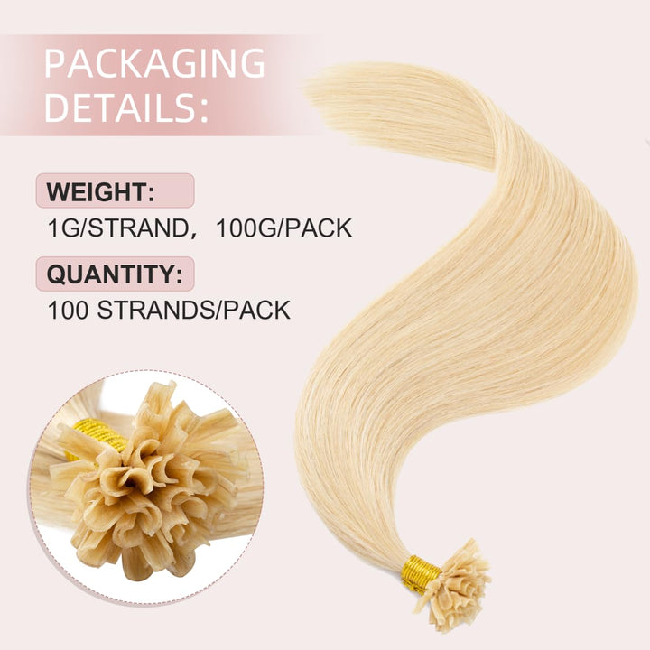 Extensions Echthaar Bondings Haarverlängerung Glatt Natürlich Weich Haarteil Keratin U Tip 1 Gramm/S