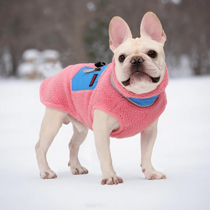 FEimaX Warme Hundemantel Winddichte Haustier Winter Fleece Hundejacke Winterweste mit D-Ring Hundekl