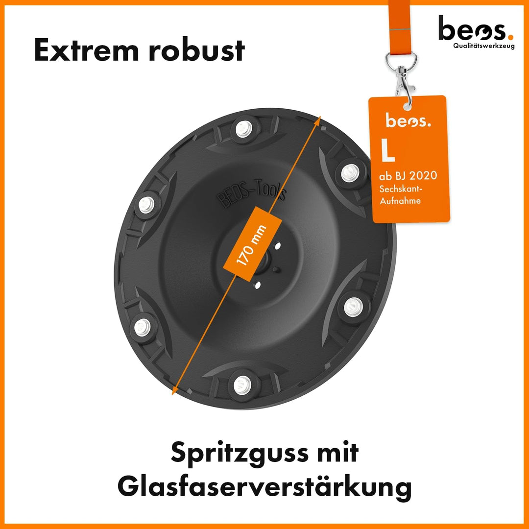 BEOS® Premium Mähroboter Tuning-Messerteller für 6X Klingen - glasfaserverstärkte Messerscheibe - Ra