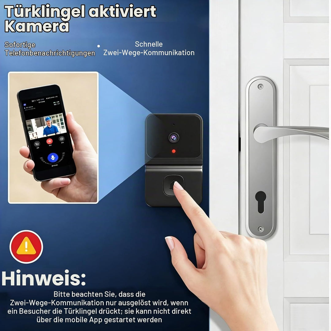 Video Türklingel mit Kamera,2.4GHz WLAN-Videotürklingel-Sicherheitskamera,Smarte Video Türklingel mi