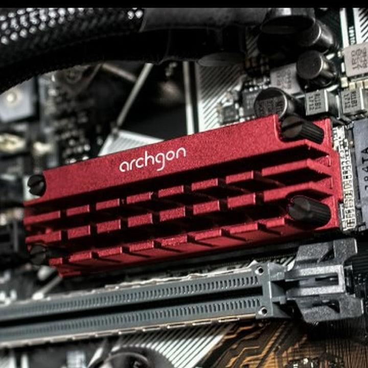 Archgon HS-1110 Kühlkörper für M.2 SSD 2280 PCIe NVMe/SATA Kühler, 20 mm Bauhöhe, Aluminium, 2X Wärm