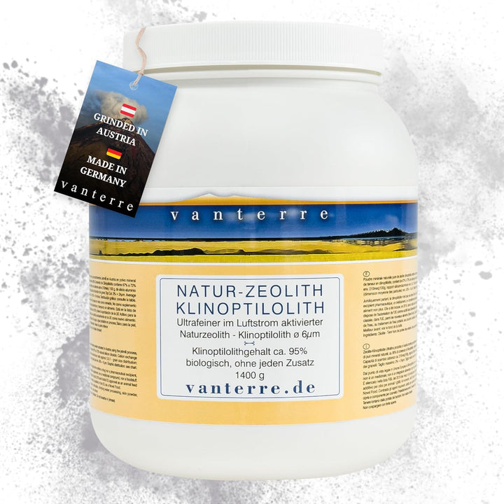 vanterre 1400g ZEOLITH - KLINOPTILOLITH ø 6µm - Im Luftstrom vermahlen und aktiviert