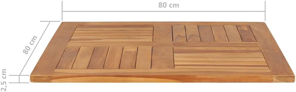 BADJAS Tischplatte Massivholz Teak Quadratisch Schreibtischplatte, DIY Stabile Esstisch, Schreibtisc