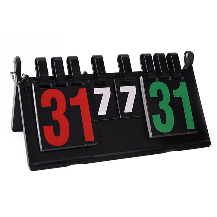 JasCherry Tragbare Flip Sport Anzeigetafel 4 Stellig Wettkämpfe Kerbe Zähltafel für Volleyball Badmi