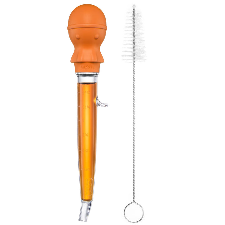 U-Taste 109℃ Hitzebeständige Grosse Abgewinkelte Bratenspritze Tritan Putenfleisch-Fettpipette mit S