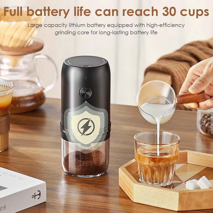 Elektrische Kaffeemühle, USB, wiederaufladbar, mit Keramik-Konik, tragbare Kaffeemühle mit mehreren