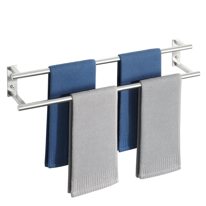 Gebürstet Handtuchhalter Wand, 70 cm doppelter Handtuchständer, Handtuchhalter aus Edelstahl SUS304,