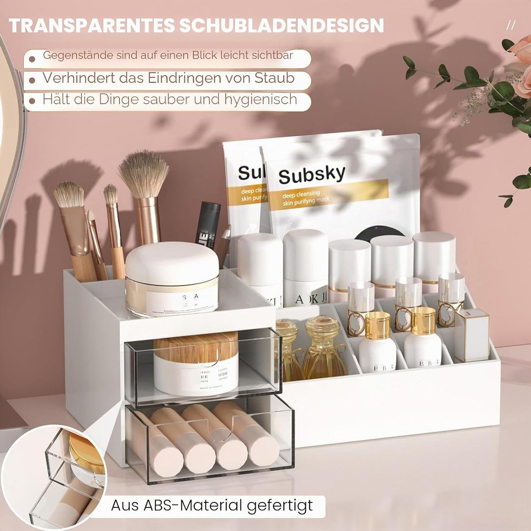 Subsky Make up Organizer mit Schubladen, Multifunktion Schminktisch Organizer Einfache Aufbewahrung