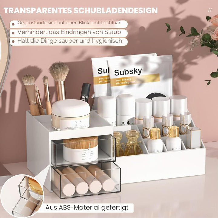 Subsky Make up Organizer mit Schubladen, Multifunktion Schminktisch Organizer Einfache Aufbewahrung