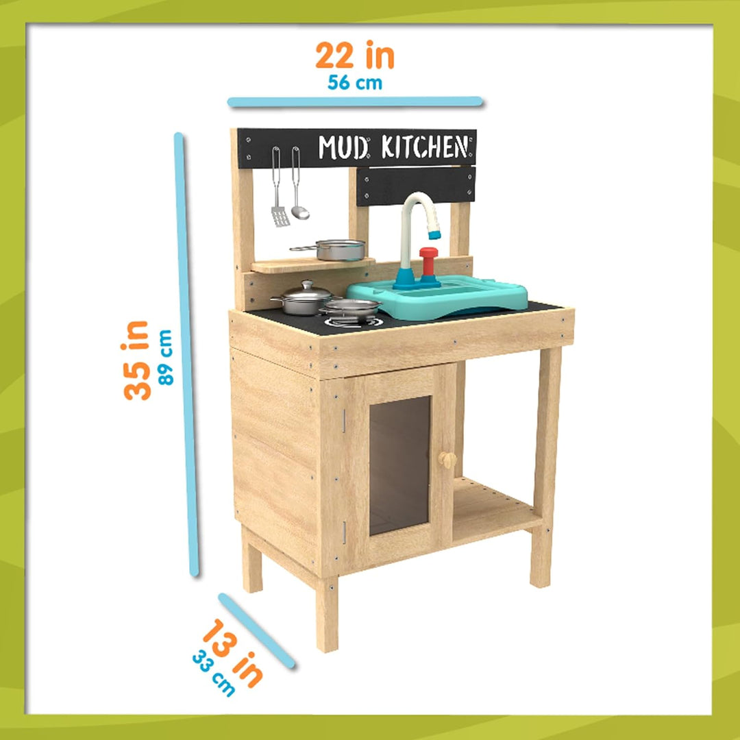 TP Toys 671 Splash &amp; Play Früher Spass Holz | Outdoor Schlammküche | Arbeitsspüle &amp; Wasserhahn | Für