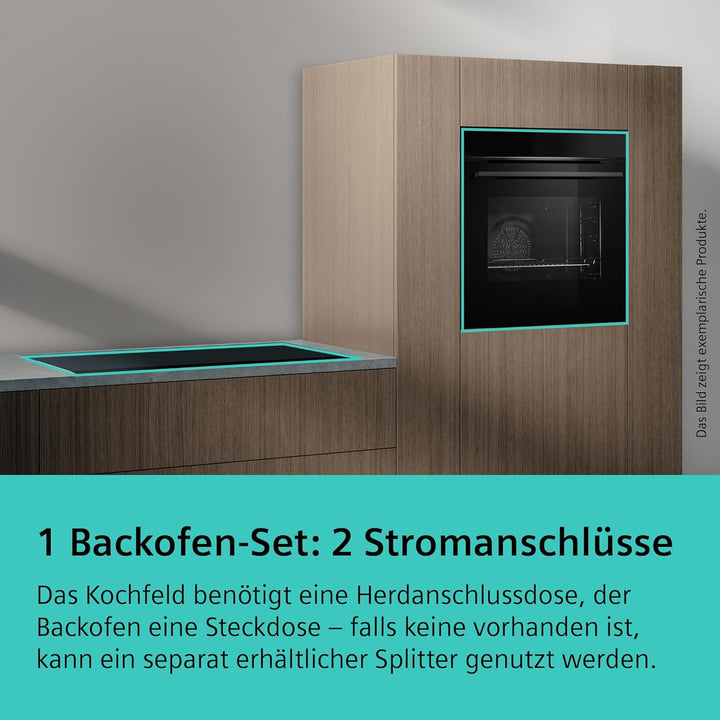 Siemens EQ110KA1Z iQ100 Herd-Glaskeramik-Kochfeld-Kombination (herdgesteuert), 59,4 cm breit, Schnel