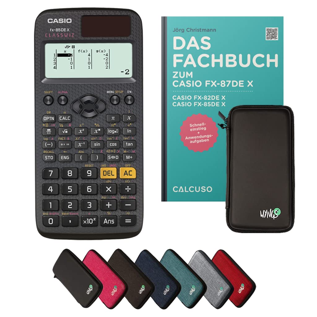 CALCUSO Standardpaket: Casio FX-85DE X ClassWiz technisch-wissenschaftlicher Taschenrechner + WYNGS