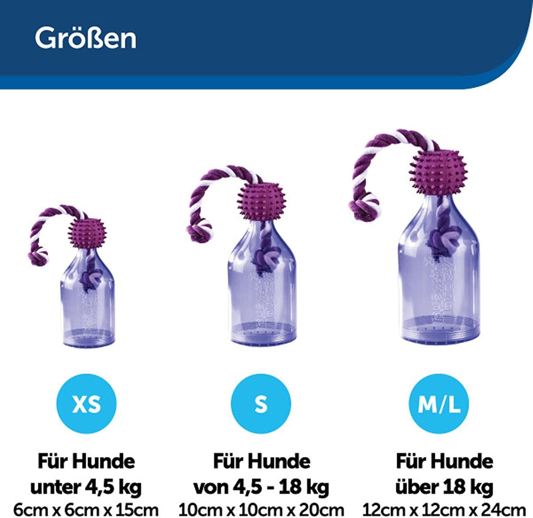 PetSafe Busy Buddy Tug-a-Jug Hundespielzeug, Snackspender mit Seil, Beschäftigung und Gewichtskontro