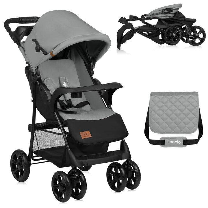 LIONELO Emma Plus Kinderwagen bis zu 15 kg, Kindersportwagen, leicht modern klein Buggy mit Liegepos