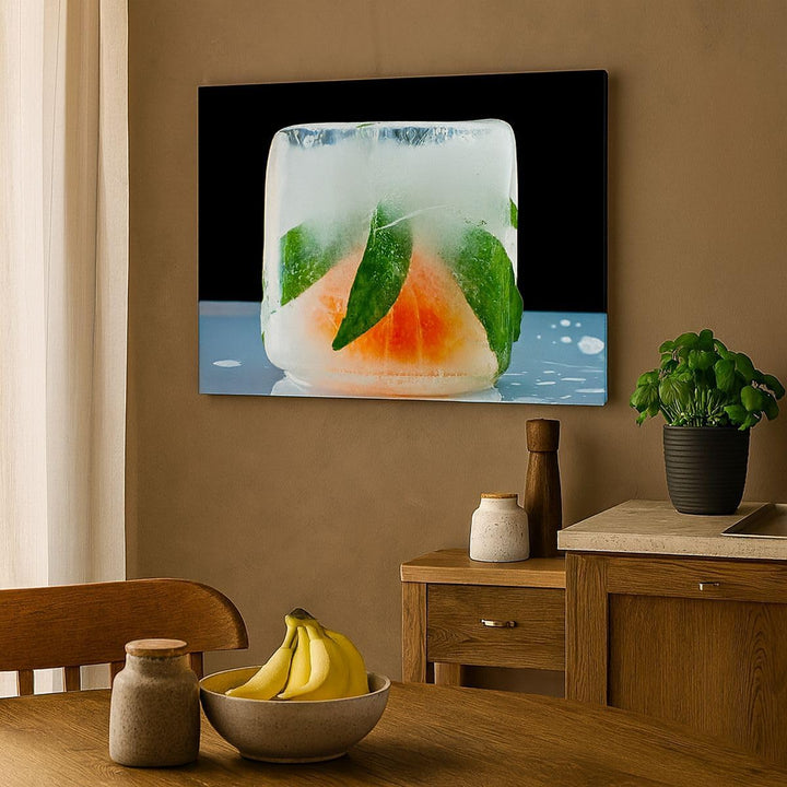 Bilder auf Leinwand 100x70cm Leinwandbild Gefroren frucht dessert bio Gross Wanddeko Bild Schlafzimm