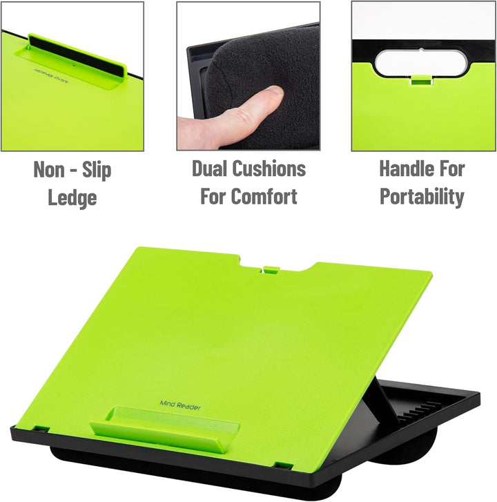 Mind Reader Laptop-Ständer, Betttablett, zusammenklappbar, Kissen, tragbar, Wohnheim, Kunststoff, 37