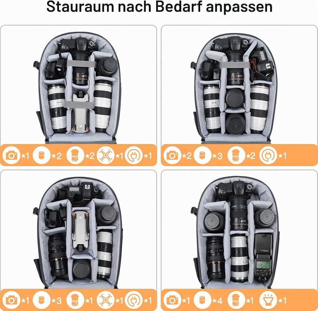 MOSISO Kamera Rucksack, DSLR/SLR/Spiegellose Fotografie Kameratasche 15-16 Zoll Wasserdichte Hartsch