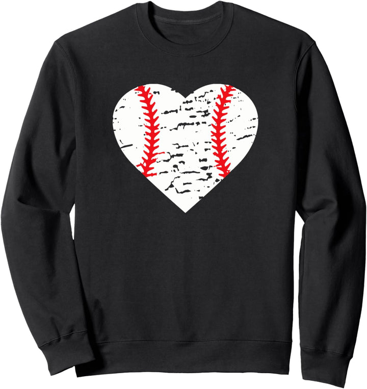 Vintage Baseball Heart Love for Baseball Sweatshirt