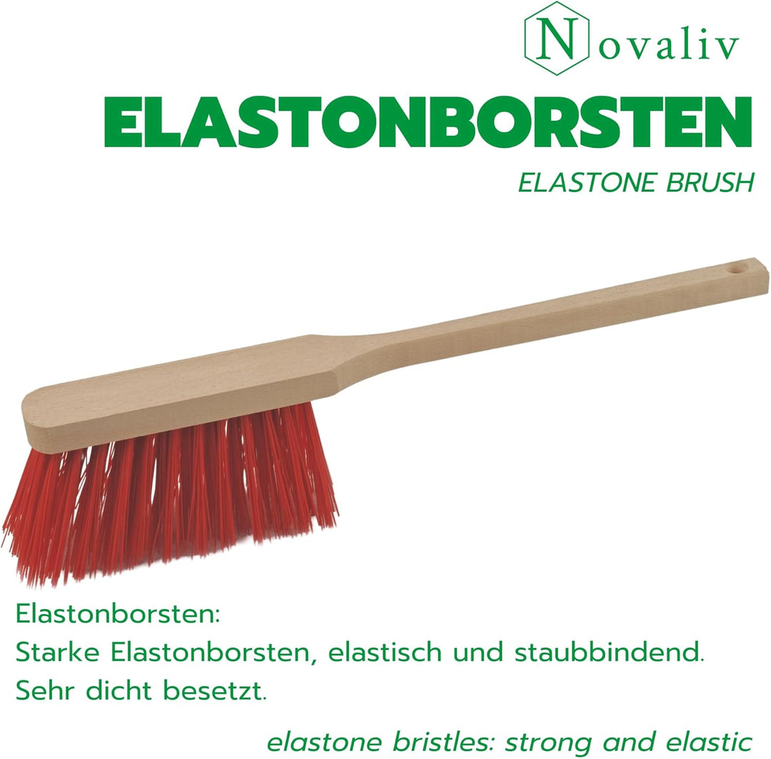 Novaliv 2X Handbesen Langer Stiel I 45 cm I Elastonborsten I Auto Schneebesen Kehrbesen Waschbürste