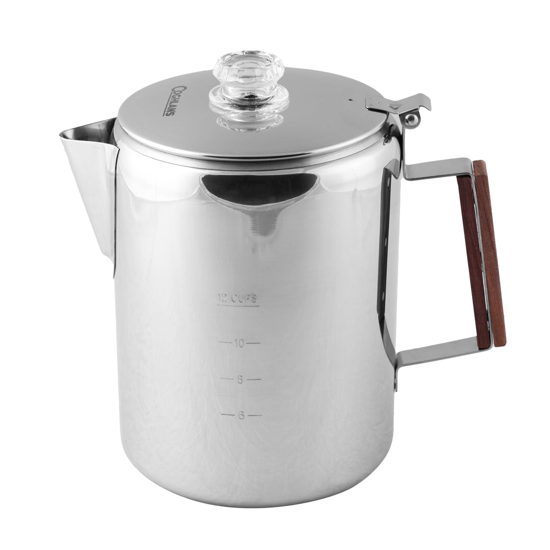 Coghlans Unisex – Erwachsene Coffee Pot Edelstahlkanne 12 Tassen Silber, 12 Tassen Silber