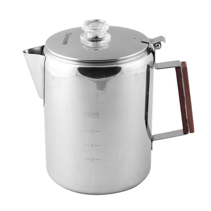 Coghlans Unisex – Erwachsene Coffee Pot Edelstahlkanne 12 Tassen Silber, 12 Tassen Silber
