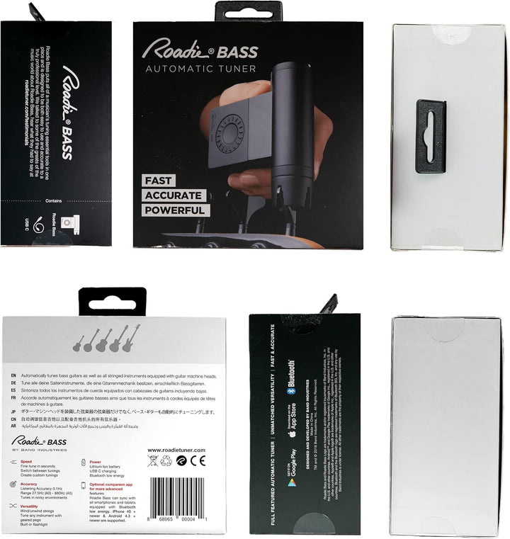 Roadie Bass automatisches Gitarren-Stimmgerät Schwarz