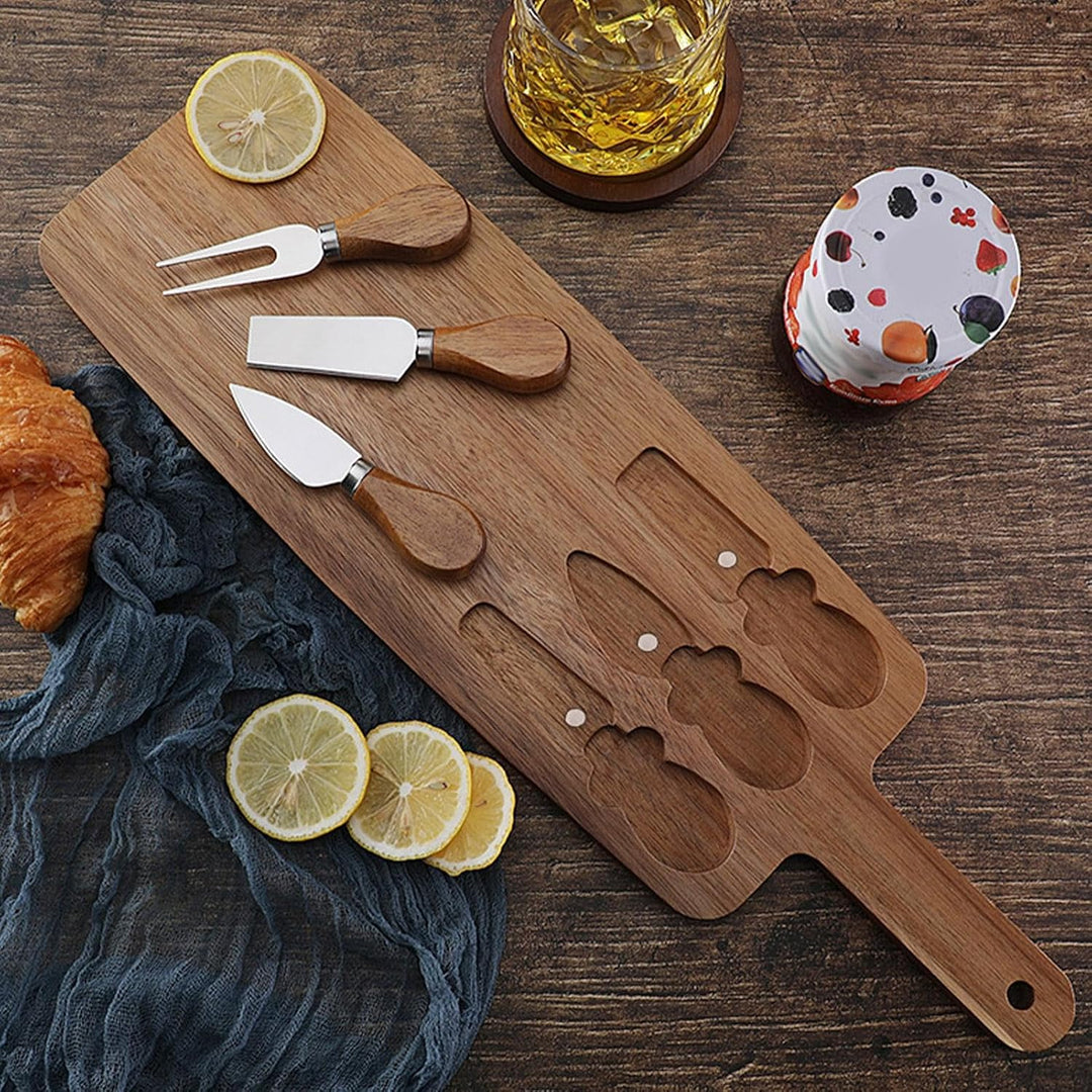 Käsebrett-Set | Mehrzweck Wurstbrett-Set aus Tragbares Käse-Servierbrett Wurstbrett-Set, mit Griff u