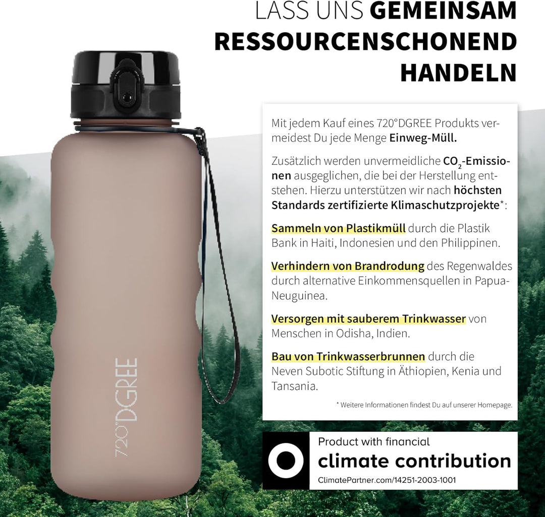 720°DGREE Trinkflasche “uberBottle“ +Sieb - 350ml, 500ml, 650ml, 1000ml, 1,5l, 2l - BPA-Frei - Wasse
