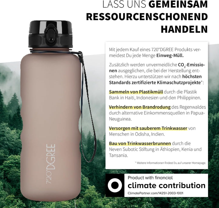 720°DGREE Trinkflasche 1,5l “uberBottle“ +Früchtebehälter - BPA-Frei, Auslaufsicher - Wasserflasche