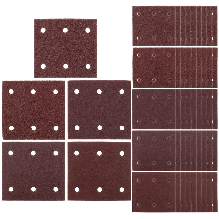 Be In Your Mind Schleifpapier Klettscheiben-Kit 40/60/80/100/120 Körnung 6 Löcher 50x 114x102mm Komp