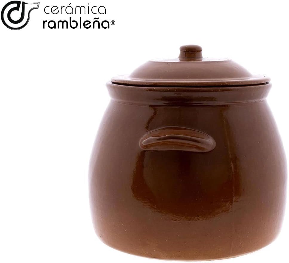 CERÁMICA RAMBLEÑA | Feuerfester Steinguttopf | Direktbrandtopf | Traditioneller Keramiktopf | Schmor