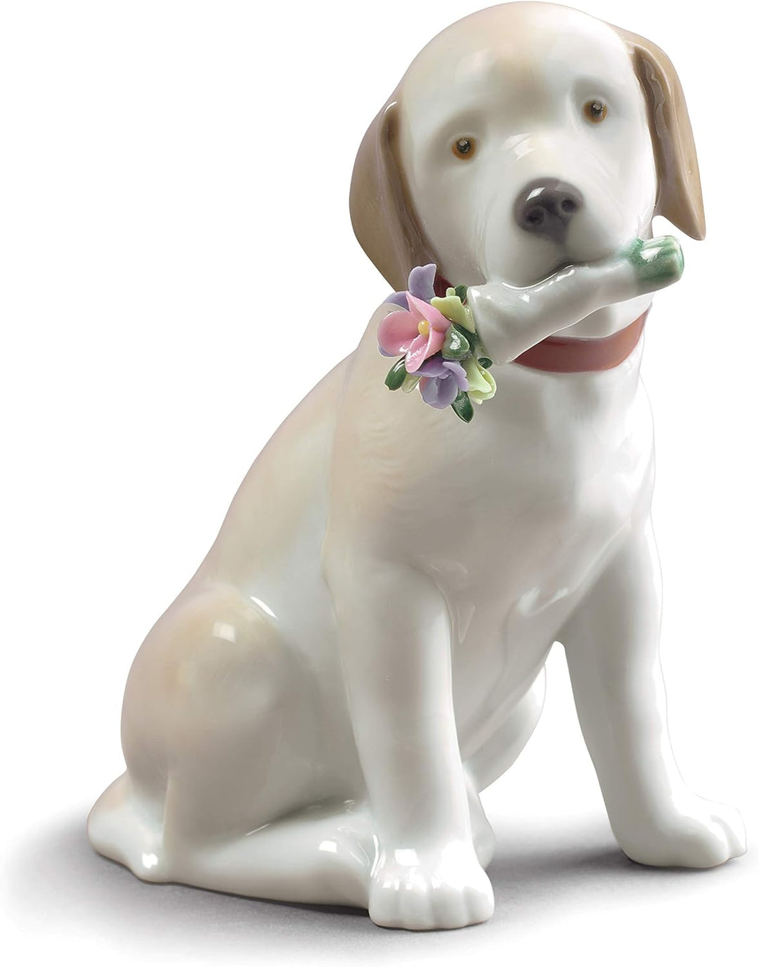 LLADRÓ Hunde Figur Dieser Blumenstrauss Ist Für Dich. Hund. Porzellan.